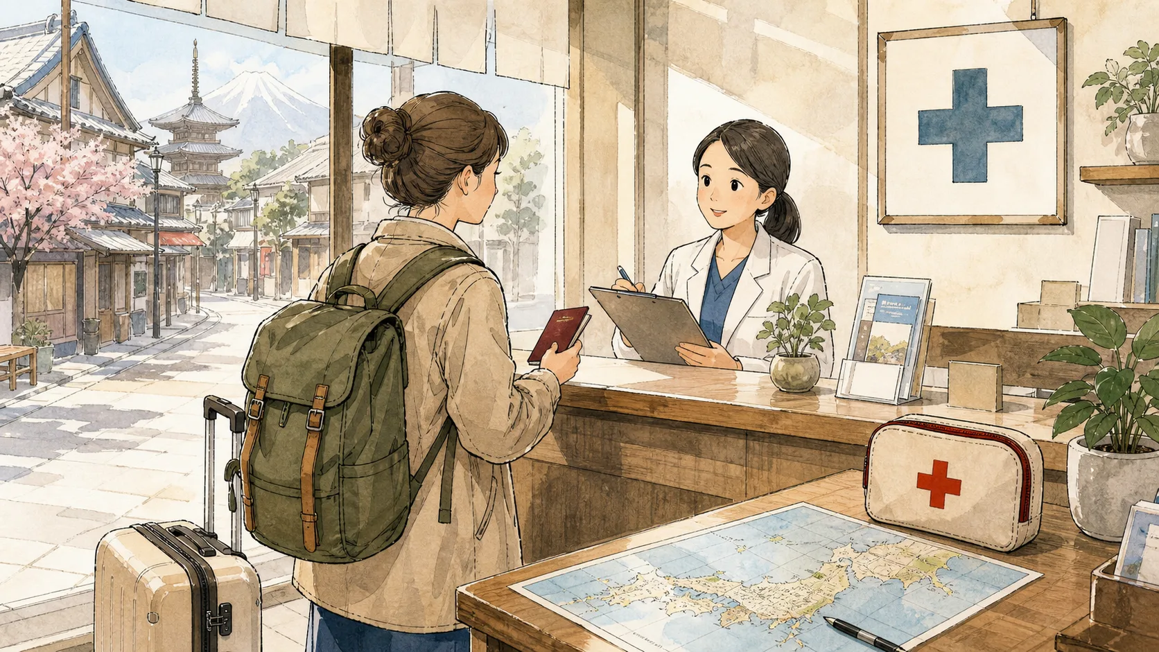Japan travel insurance checklist with clinic and travel support details